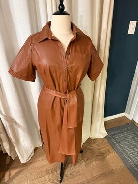 Eloquii Tan Faux Leather Garment